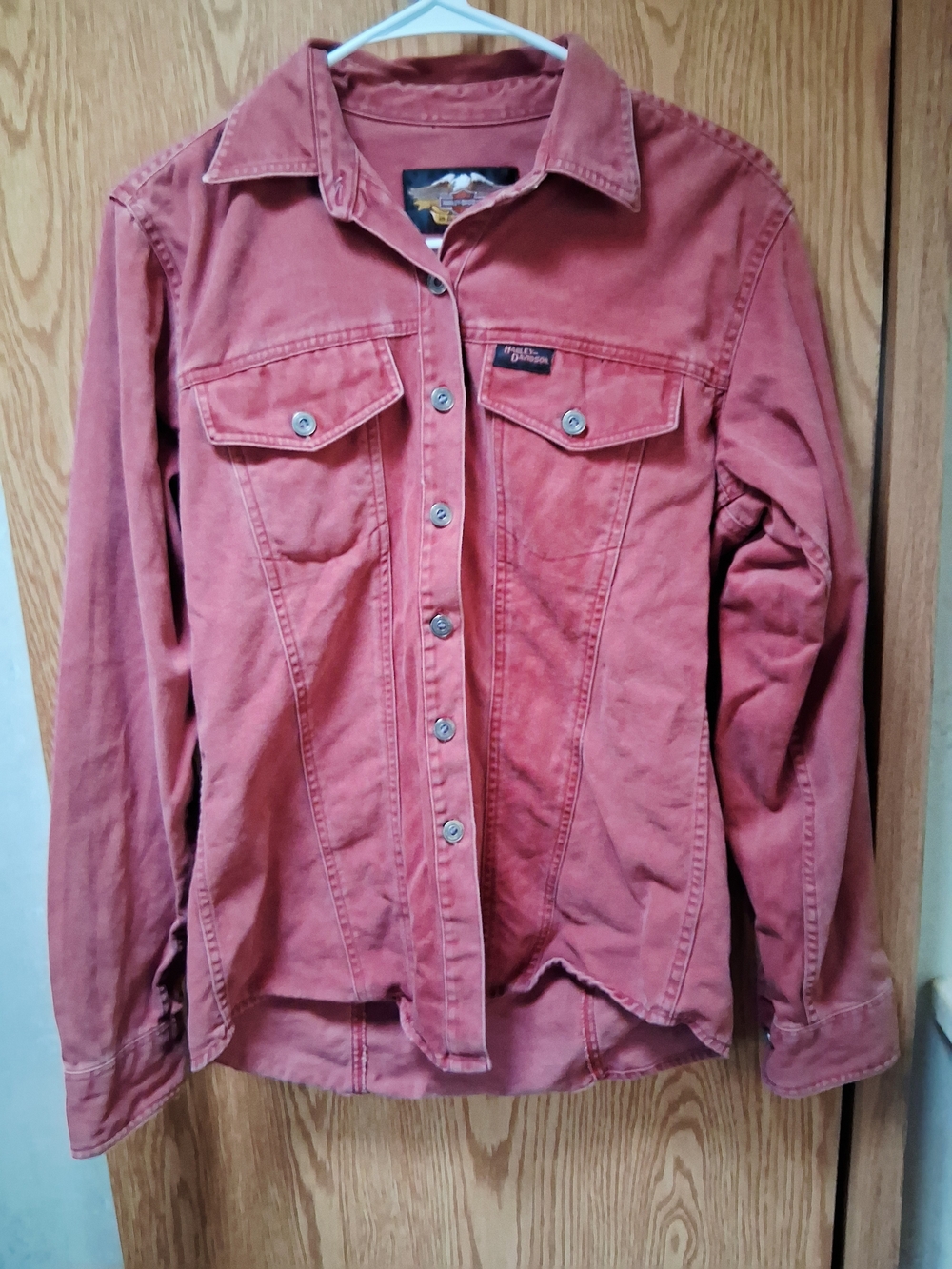 Harley-Davidson Women’s Burgundy Cotton Jean Jacket Size Small